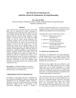 The Next Era of American Law Amid the Advent of Autonomous AI Legal
  Reasoning