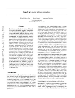 Legally grounded fairness objectives