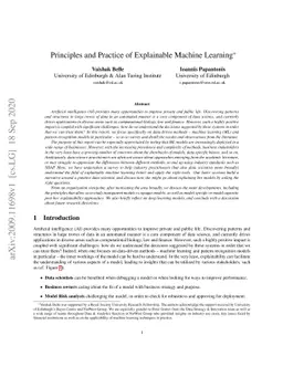 Principles and Practice of Explainable Machine Learning