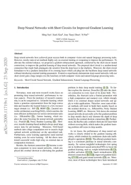 Deep Neural Networks with Short Circuits for Improved Gradient Learning