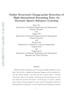 Online Structural Change-point Detection of High-dimensional Streaming
  Data via Dynamic Sparse Subspace Learning
