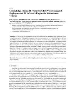 Cloud2Edge Elastic AI Framework for Prototyping and Deployment of AI
  Inference Engines in Autonomous Vehicles