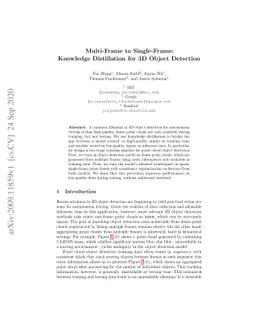 Multi-Frame to Single-Frame: Knowledge Distillation for 3D Object
  Detection