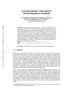 Learning Equality Constraints for Motion Planning on Manifolds