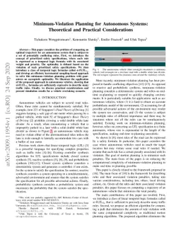 Minimum-Violation Planning for Autonomous Systems: Theoretical and
  Practical Considerations