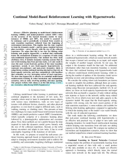 Continual Model-Based Reinforcement Learning with Hypernetworks