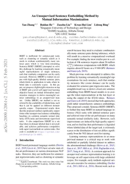 An Unsupervised Sentence Embedding Method by Mutual Information
  Maximization