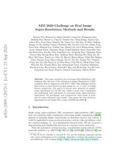 AIM 2020 Challenge on Real Image Super-Resolution: Methods and Results