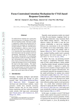 Focus-Constrained Attention Mechanism for CVAE-based Response Generation