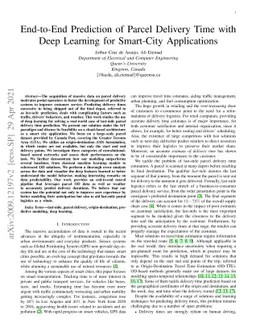 End-to-End Prediction of Parcel Delivery Time with Deep Learning for
  Smart-City Applications
