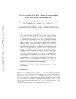 Style-invariant Cardiac Image Segmentation with Test-time Augmentation