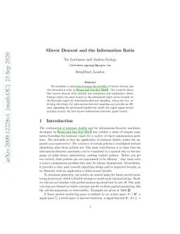 Mirror Descent and the Information Ratio