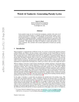 Weird AI Yankovic: Generating Parody Lyrics