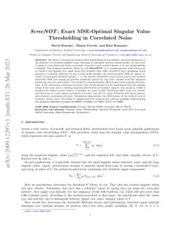 ScreeNOT: Exact MSE-Optimal Singular Value Thresholding in Correlated
  Noise