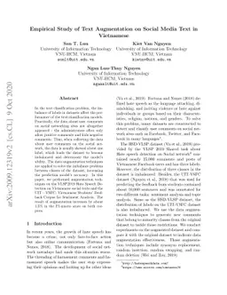 Empirical Study of Text Augmentation on Social Media Text in Vietnamese