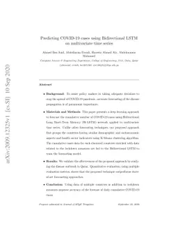Predicting COVID-19 cases using Bidirectional LSTM on multivariate time
  series