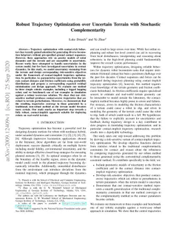 Robust Trajectory Optimization over Uncertain Terrain with Stochastic
  Complementarity