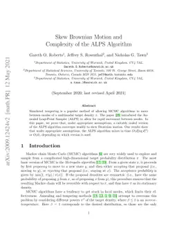 Skew Brownian Motion and Complexity of the ALPS Algorithm