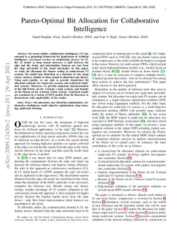 Pareto-Optimal Bit Allocation for Collaborative Intelligence