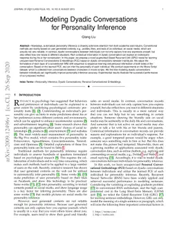 Modeling Dyadic Conversations for Personality Inference