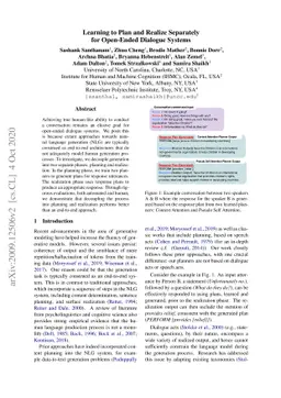 Learning to Plan and Realize Separately for Open-Ended Dialogue Systems