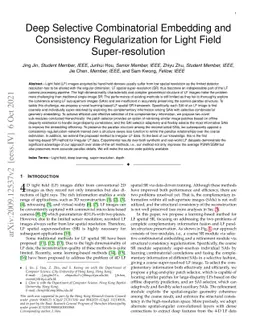 Deep Selective Combinatorial Embedding and Consistency Regularization
  for Light Field Super-resolution