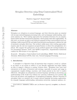 Metaphor Detection using Deep Contextualized Word Embeddings