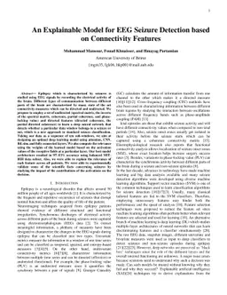 An Explainable Model for EEG Seizure Detection based on Connectivity
  Features
