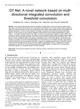 DT-Net: A novel network based on multi-directional integrated
  convolution and threshold convolution