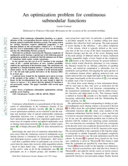 An optimization problem for continuous submodular functions