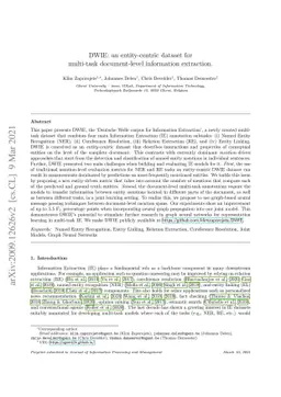 DWIE: an entity-centric dataset for multi-task document-level
  information extraction