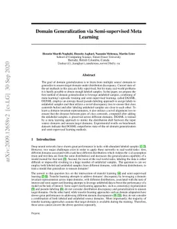 Domain Generalization via Semi-supervised Meta Learning