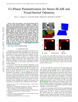 Co-Planar Parametrization for Stereo-SLAM and Visual-Inertial Odometry