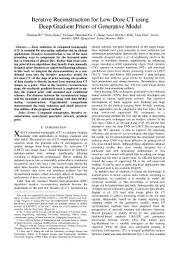 Iterative Reconstruction for Low-Dose CT using Deep Gradient Priors of
  Generative Model