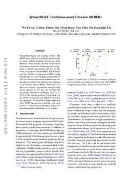 TernaryBERT: Distillation-aware Ultra-low Bit BERT