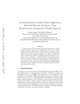Virtual Experience to Real World Application: Sidewalk Obstacle
  Avoidance Using Reinforcement Learning for Visually Impaired