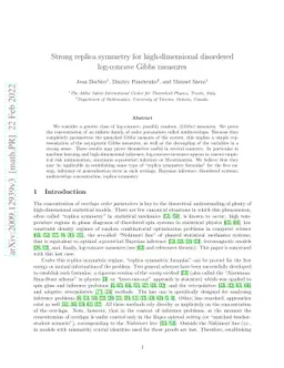 Strong replica symmetry for high-dimensional disordered log-concave
  Gibbs measures