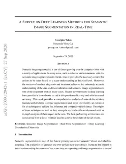 A Survey on Deep Learning Methods for Semantic Image Segmentation in
  Real-Time