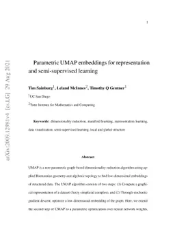 Parametric UMAP embeddings for representation and semi-supervised
  learning