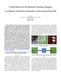 Cloud Removal for Remote Sensing Imagery via Spatial Attention
  Generative Adversarial Network