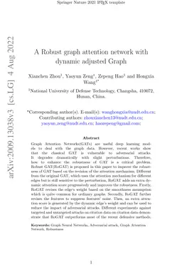 A Robust graph attention network with dynamic adjusted Graph