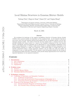 Local Minima Structures in Gaussian Mixture Models