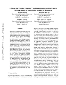 A Simple and Efficient Ensemble Classifier Combining Multiple Neural
  Network Models on Social Media Datasets in Vietnamese