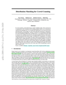 Distribution Matching for Crowd Counting