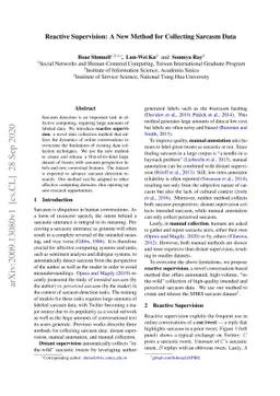 Reactive Supervision: A New Method for Collecting Sarcasm Data