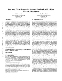 Learning Classifiers under Delayed Feedback with a Time Window
  Assumption