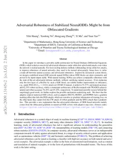 Adversarial Robustness of Stabilized NeuralODEs Might be from Obfuscated
  Gradients