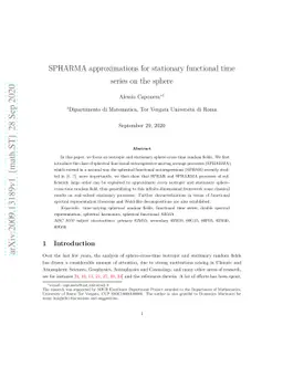 SPHARMA approximations for stationary functional time series on the
  sphere