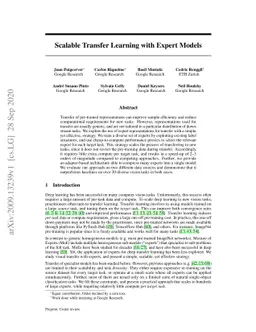 Scalable Transfer Learning with Expert Models
