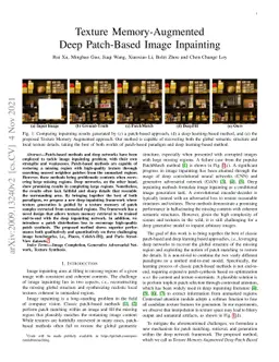 Texture Memory-Augmented Deep Patch-Based Image Inpainting